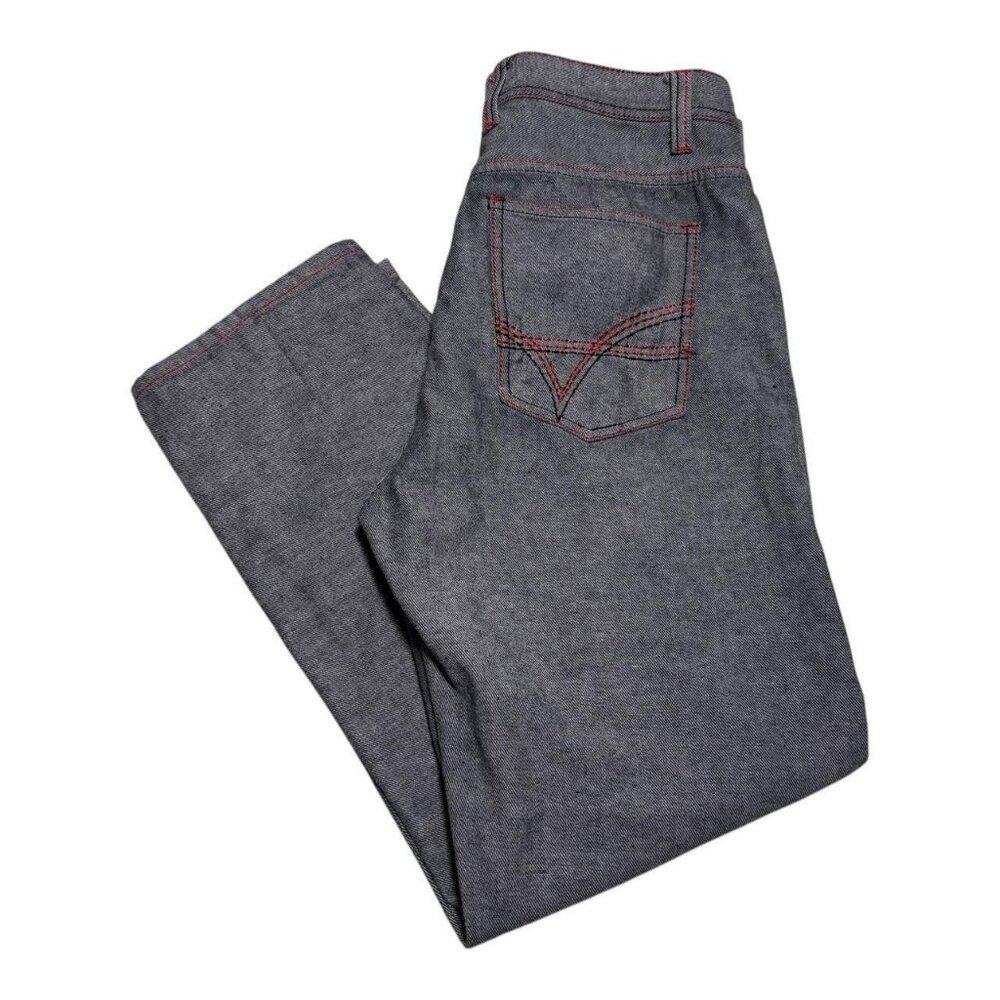 Blac Jacque Grunge‎ Light Gray Embroidered Pocket Jeans Men’s 38x33 (Fit 36x30)